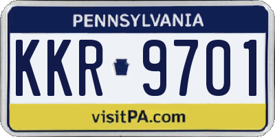 PA license plate KKR9701