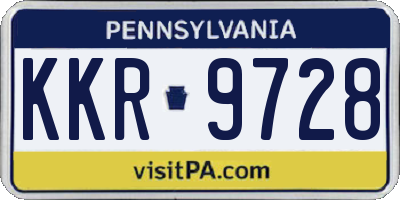 PA license plate KKR9728