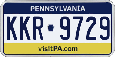 PA license plate KKR9729
