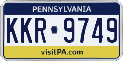 PA license plate KKR9749