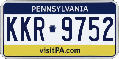PA license plate KKR9752