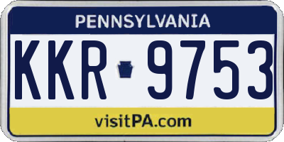 PA license plate KKR9753