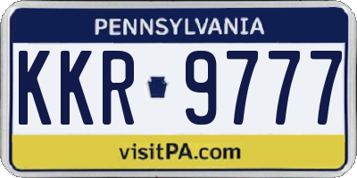 PA license plate KKR9777