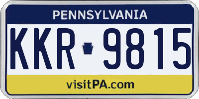 PA license plate KKR9815