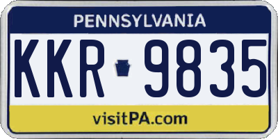 PA license plate KKR9835