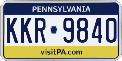 PA license plate KKR9840