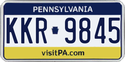 PA license plate KKR9845
