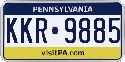 PA license plate KKR9885