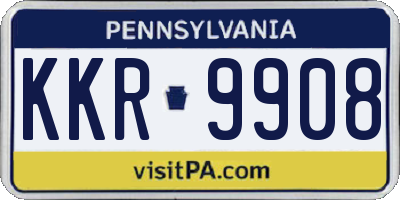 PA license plate KKR9908