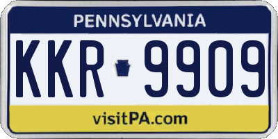PA license plate KKR9909
