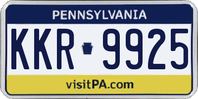 PA license plate KKR9925