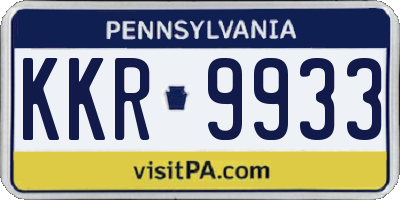 PA license plate KKR9933