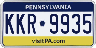 PA license plate KKR9935
