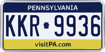 PA license plate KKR9936
