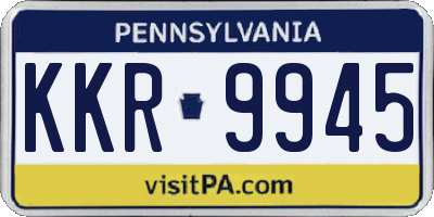 PA license plate KKR9945