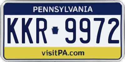 PA license plate KKR9972