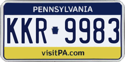 PA license plate KKR9983