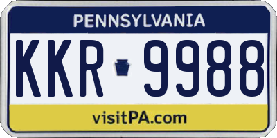 PA license plate KKR9988