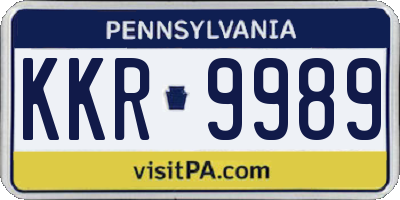 PA license plate KKR9989