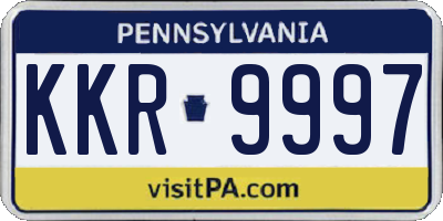 PA license plate KKR9997