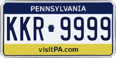 PA license plate KKR9999