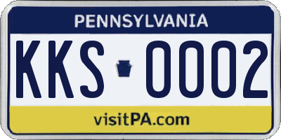 PA license plate KKS0002
