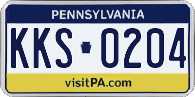 PA license plate KKS0204