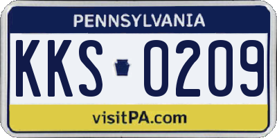 PA license plate KKS0209