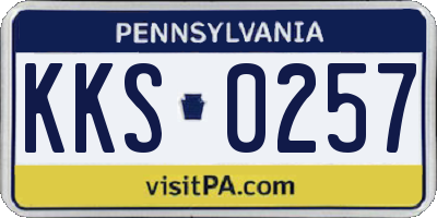 PA license plate KKS0257