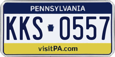 PA license plate KKS0557