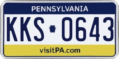 PA license plate KKS0643