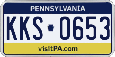 PA license plate KKS0653