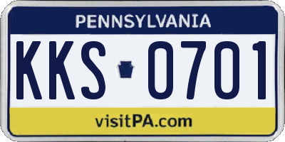 PA license plate KKS0701