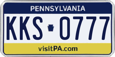 PA license plate KKS0777