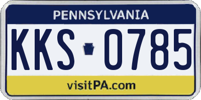 PA license plate KKS0785