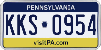 PA license plate KKS0954