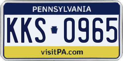 PA license plate KKS0965