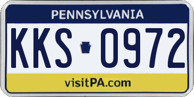 PA license plate KKS0972