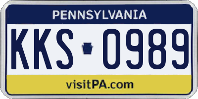 PA license plate KKS0989