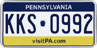 PA license plate KKS0992