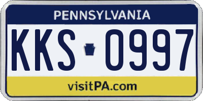 PA license plate KKS0997