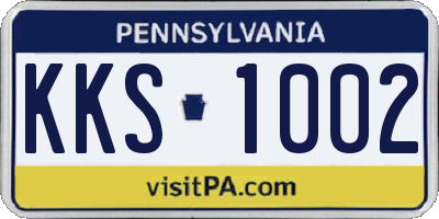 PA license plate KKS1002