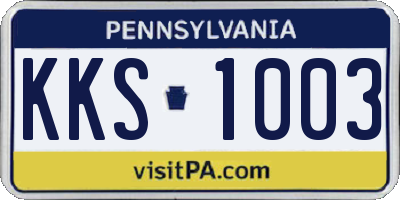 PA license plate KKS1003