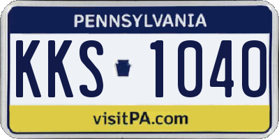PA license plate KKS1040