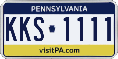 PA license plate KKS1111