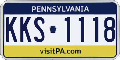 PA license plate KKS1118