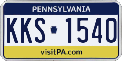 PA license plate KKS1540