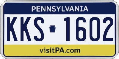 PA license plate KKS1602