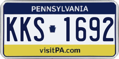 PA license plate KKS1692