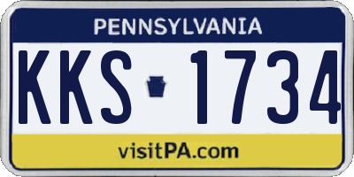 PA license plate KKS1734